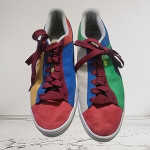Puma Multicolor Low-Top Sneakers with Red Accents